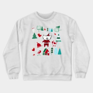 Santa Claus Kitten Crewneck Sweatshirt